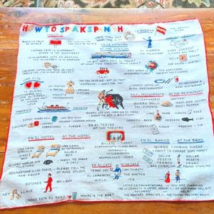 Vintage How to Speak Spanish handkerchief